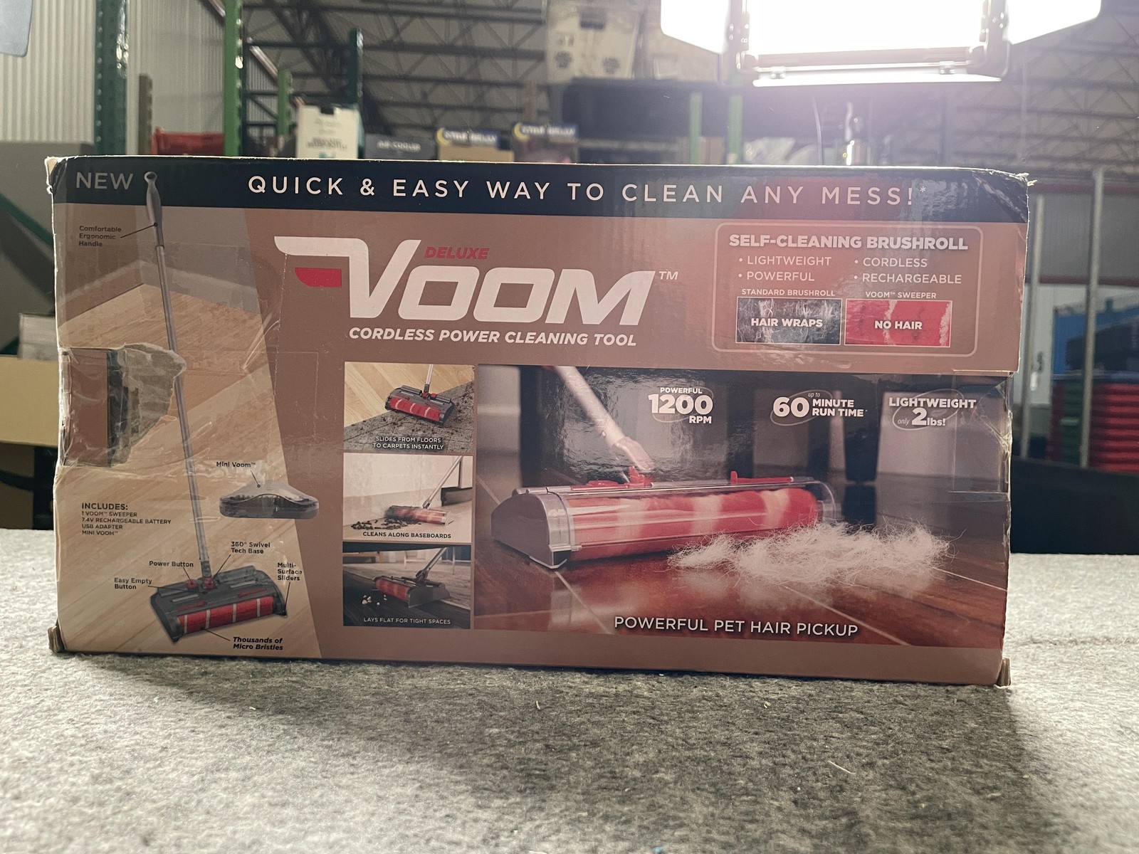 Voom Cordless Deluxe Vacuum Pro Power Cleaning Tool Self Brushroll Red Pet Hair