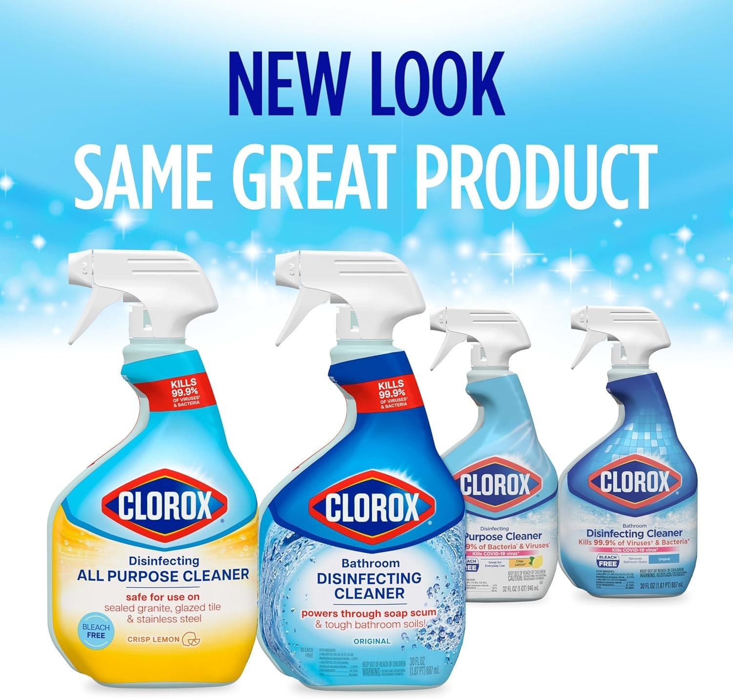 Clorox Disinfecting All-Purpose Cleaner Spray Crisp Lemon Bleach-Free 32 Oz 3pck