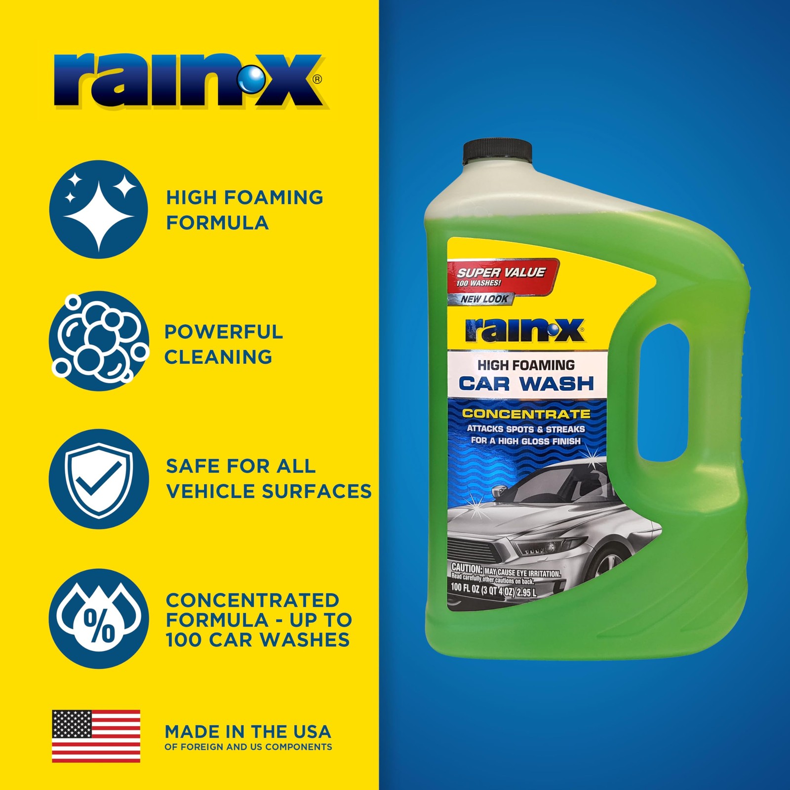 Rain-X 620191 Foaming Car Wash – 100 fl oz. 100 Fl Oz (Pack of 1)