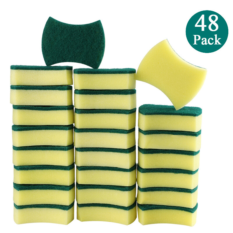 6~30/60PCS Non-Scratch Scrub Sponges Washing Dishes Cleaning Kitchen Dish Sponge