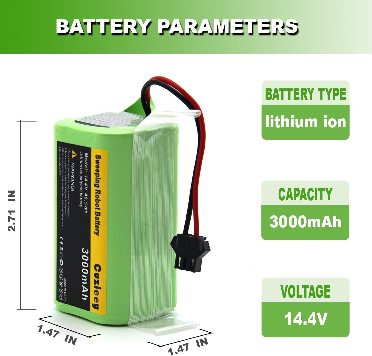 Replacement Battery for Eufy RoboVac 120 180 Minutes Runtime for Eufy 11 11S 30