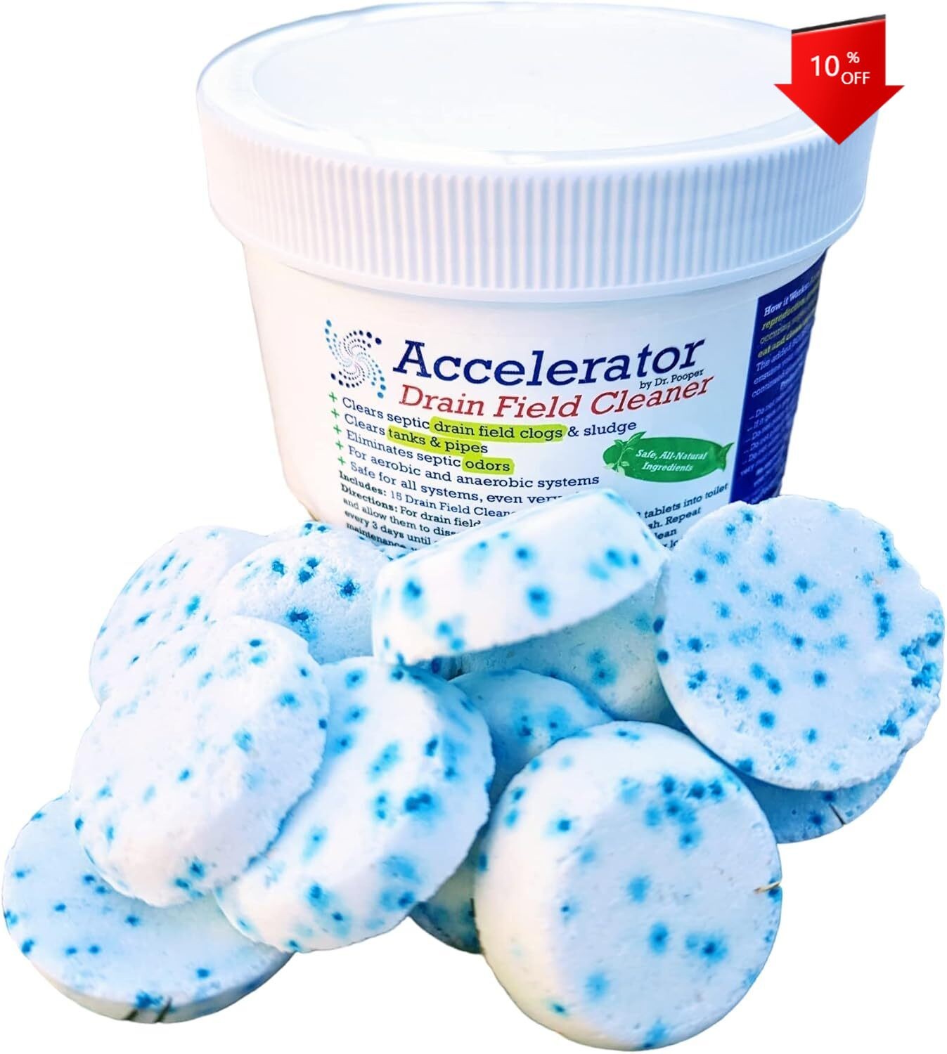 Drain Field Cleaner Tablets by Dr Pooper. Clears Septic Tanks and Drain Field…