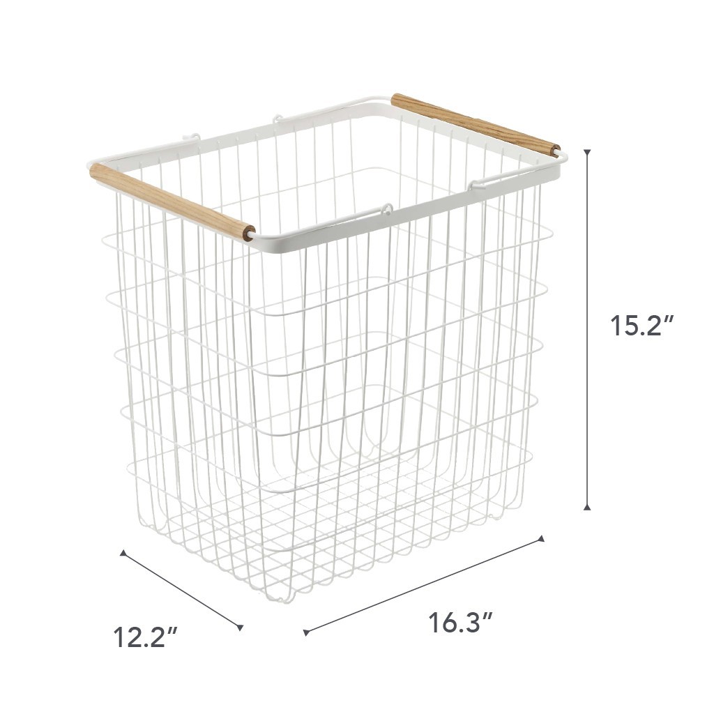 Yamazaki Home TOSCA Laundry Basket – Steel + Wood / Large – 30% OFF MSRP