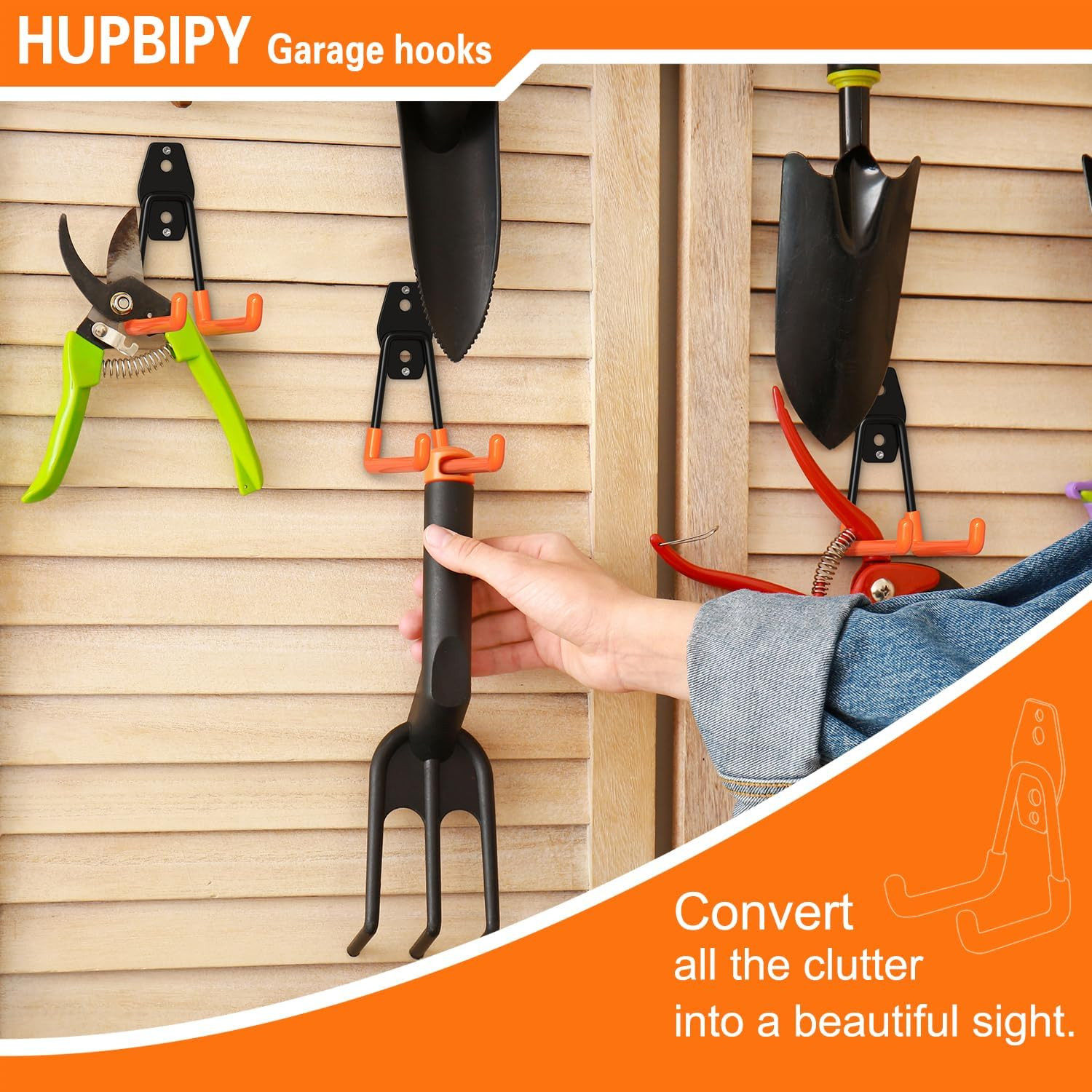 Garage Hooks Heavy Duty 4 Pack, Wall Mount Ladder Hooks | 5.1In U Shaped Hanger,
