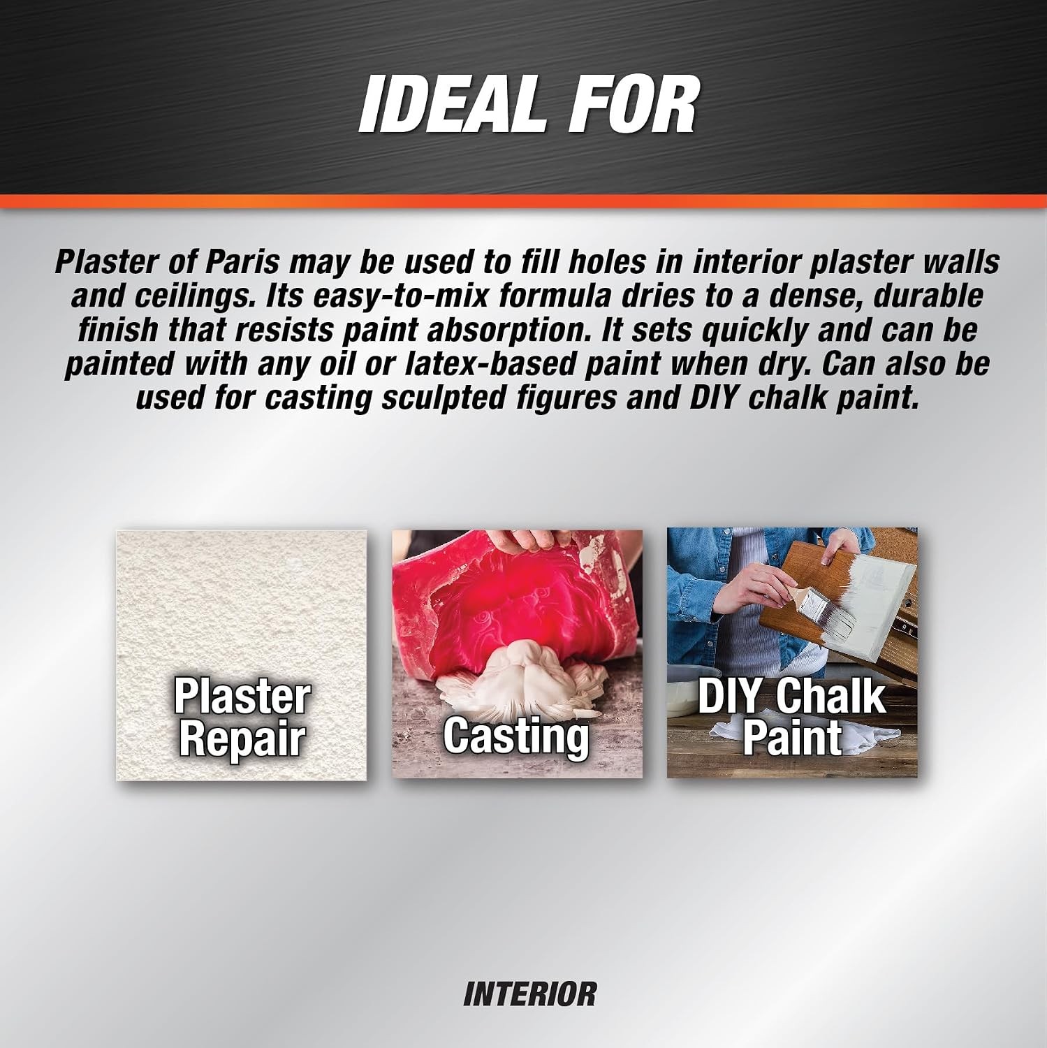 DAP Plaster of Paris (Dry Mix), White, 4 Lb Tub (7079810308)