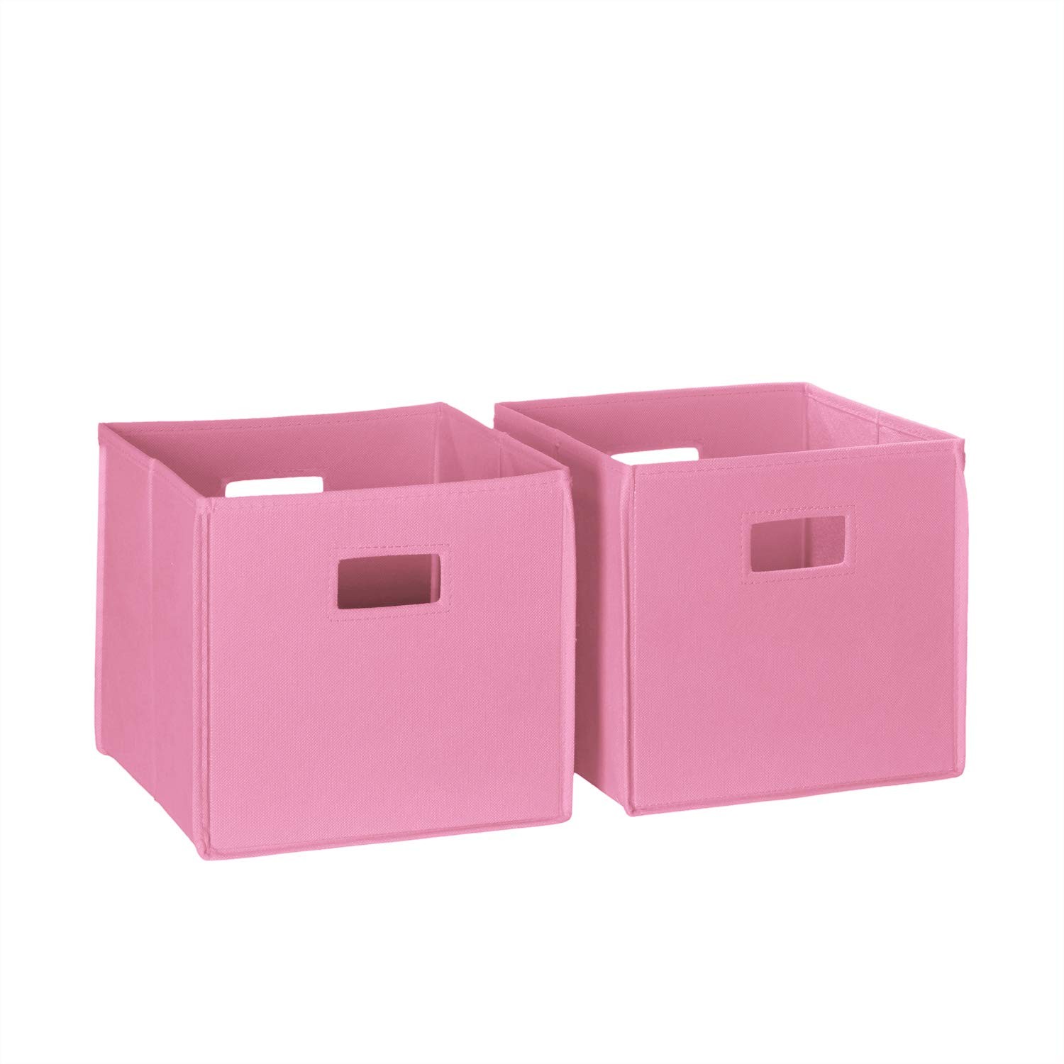 RiverRidge Folding Storage Bins with Handles Pink Cube One Size, 2