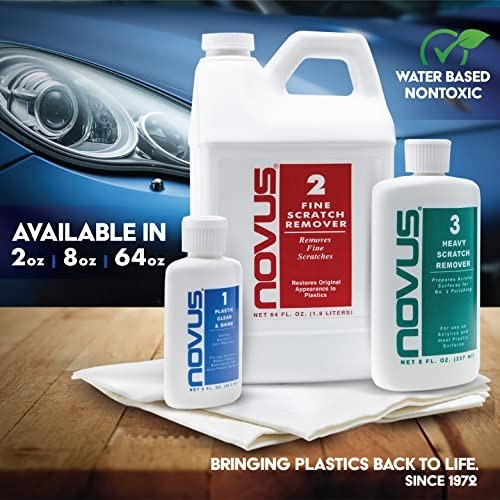 Novus Plastic Clean & Shine Scratch Remover Set 64 oz Bottles
