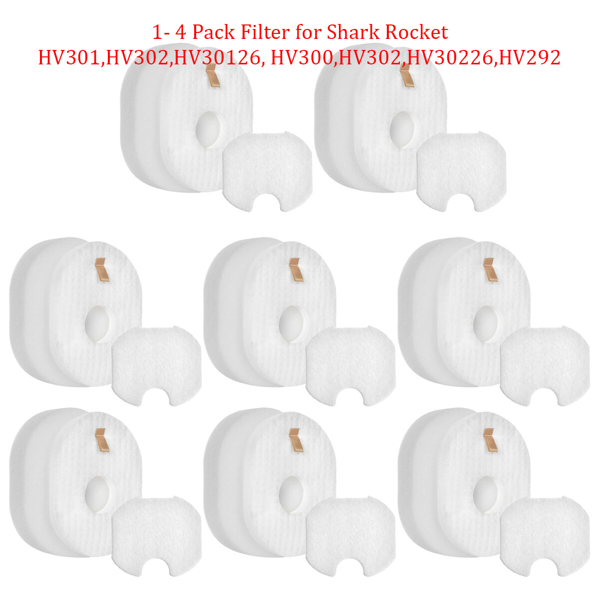Foam & Felt Filters for Shark Rocket HV300, 300W and HV310, Part# XFFV300