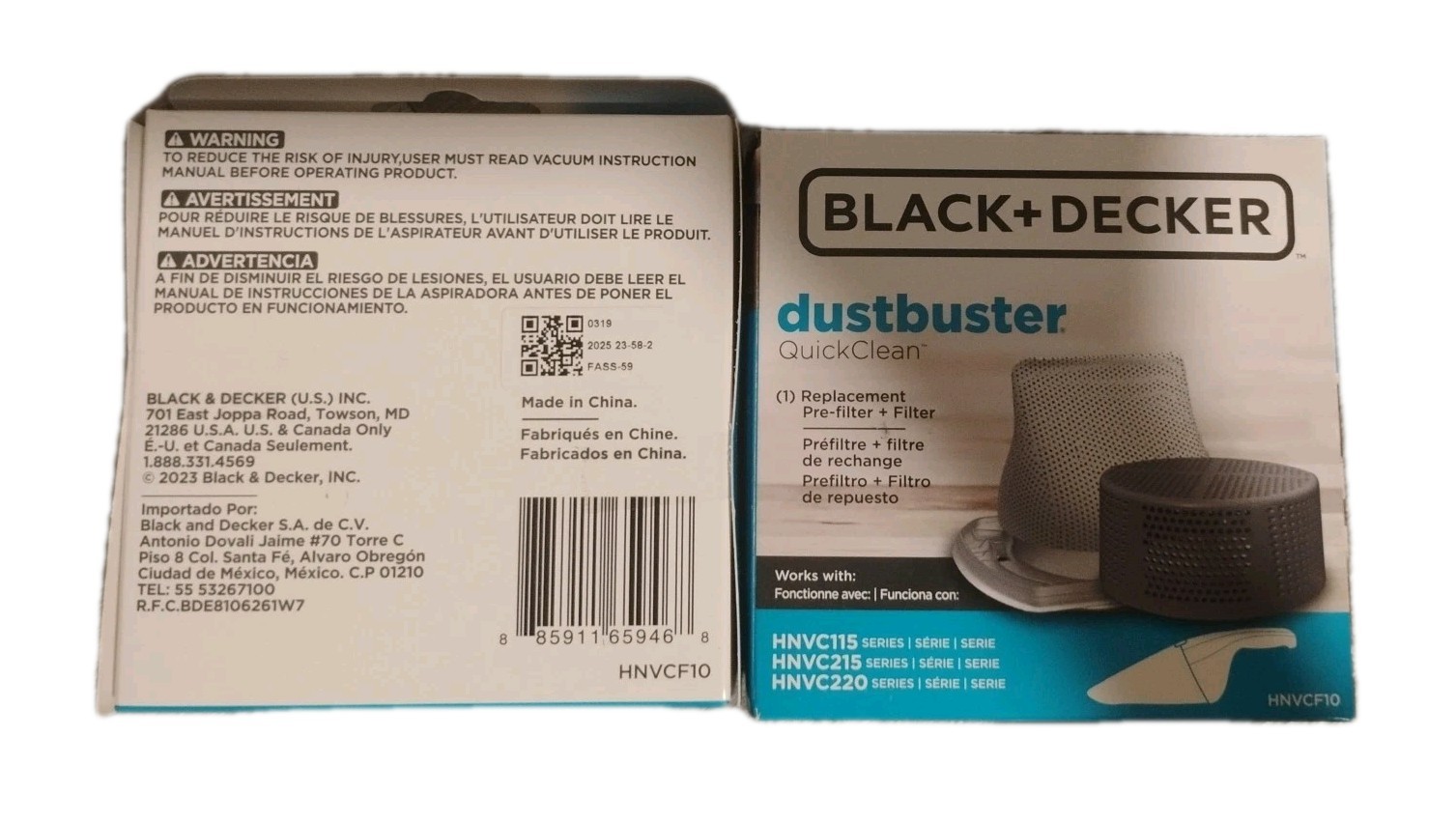 Black+Decker Dustbuster QuickClean Replacement PRE-FILTER & FILTER HNVCF10 LOT 2