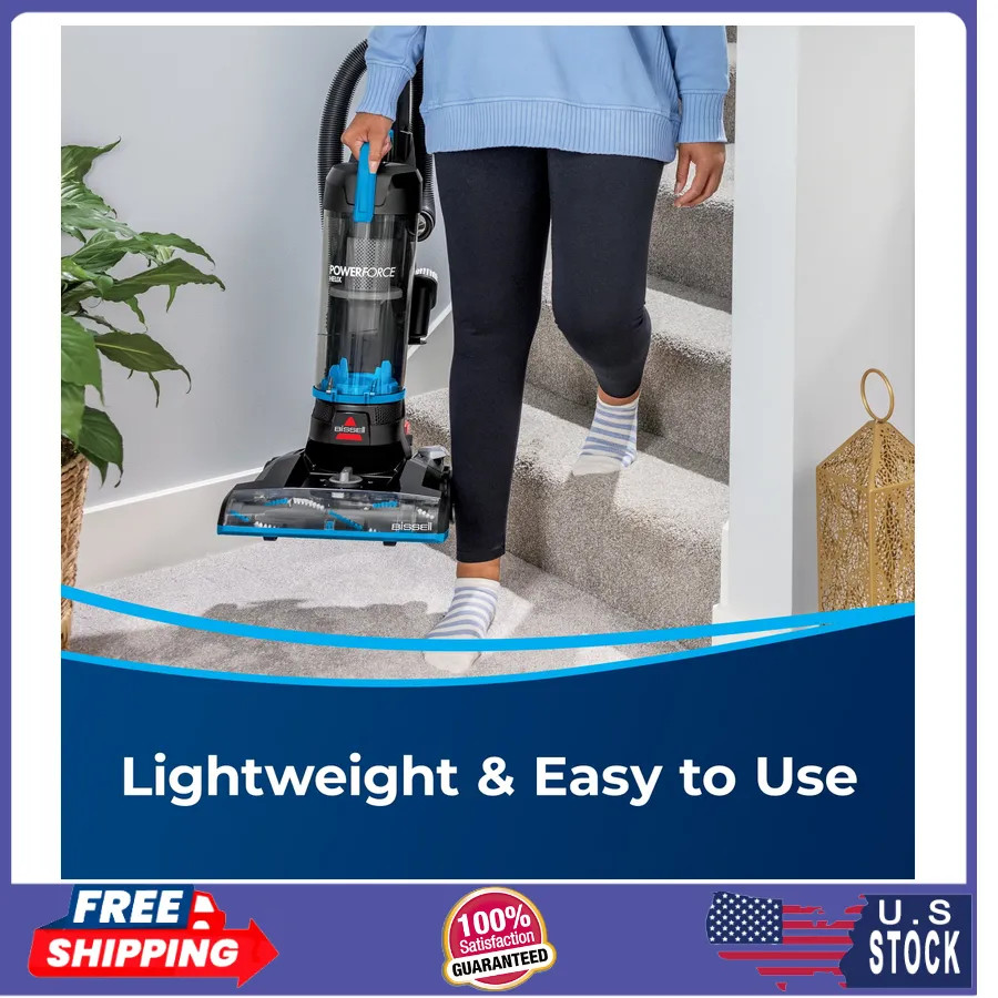 Bissell PowerForce Helix Bagless Upright Vacuum Pet Friendly Lightweight 3313