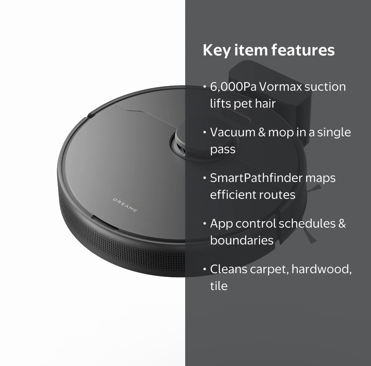 Dreame GoVac 200L Robot Vacuum & Mop 13,000Pa App Control Smart Mapping – SEALED
