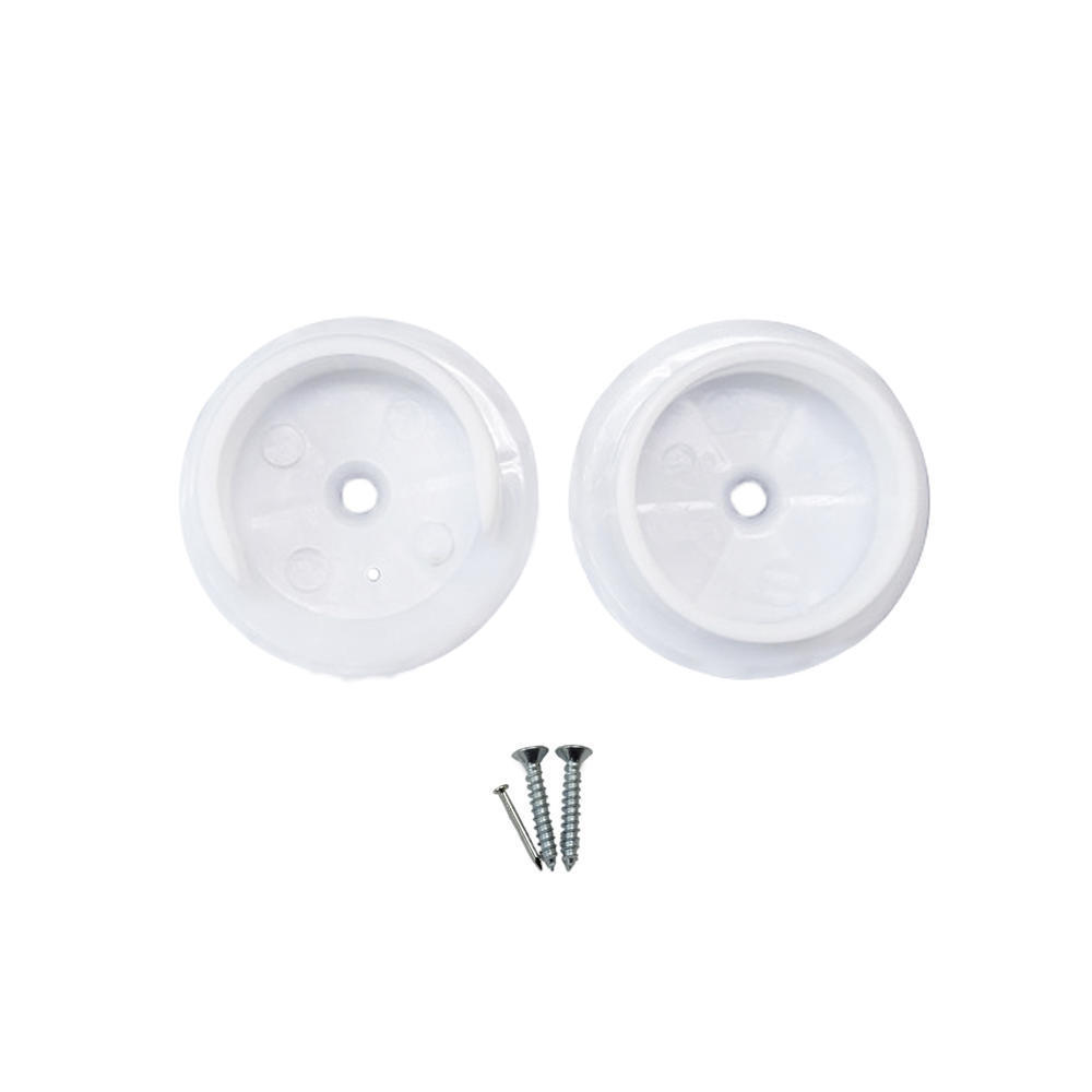 1-3/8″ White Plastic Closet Rod Socket – 1 Set with Mounting Screws