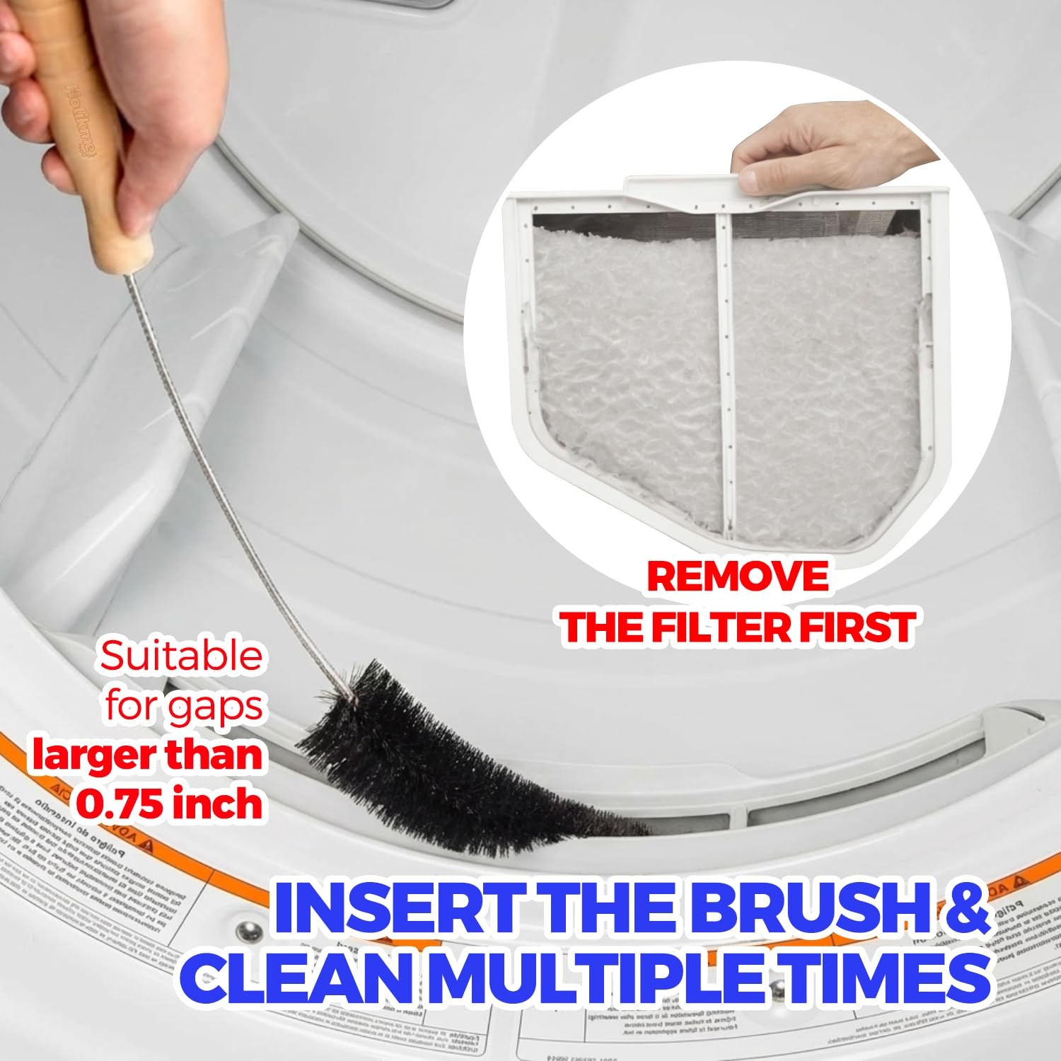 Holikme Dryer Vent Cleaner Kit, 3 Pieces Dryer Lint Brush Household Supplies …
