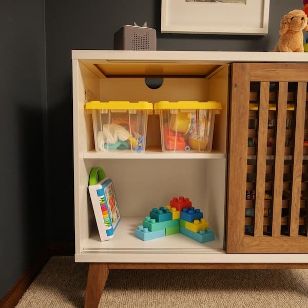 3 Pack HDX 6.5 Qt Clear Storage Tote Yellow Lid Stackable Organizer Bins