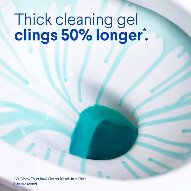 Clorox Clinging Bleach Gel Toilet Bowl Cleaner, Disinfecting, Ocean Mist 24 oz
