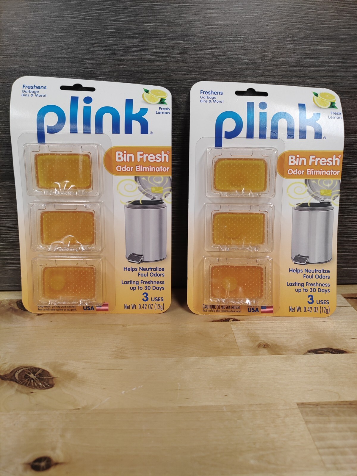 LOT OF 2 – Plink Bin Fresh Odor Eliminator Lemon Scent