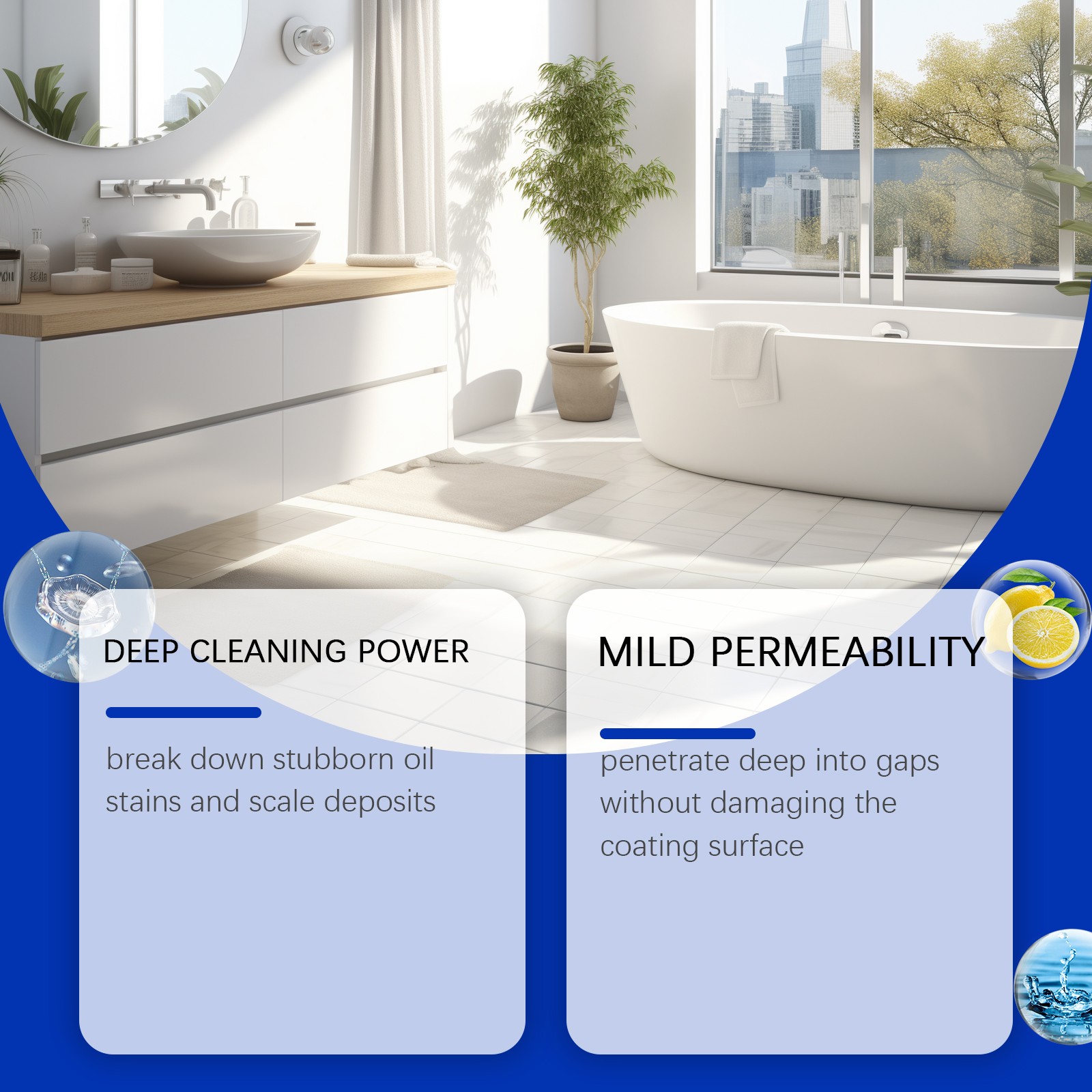 Tile Floor Cleaner All-Purpose Stain Remover for Kitchen and Bathroom Home Use