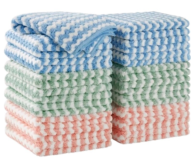 18 Pack Joymoop Super Absorbent Resuable 10″×10″ Microfiber Cloths