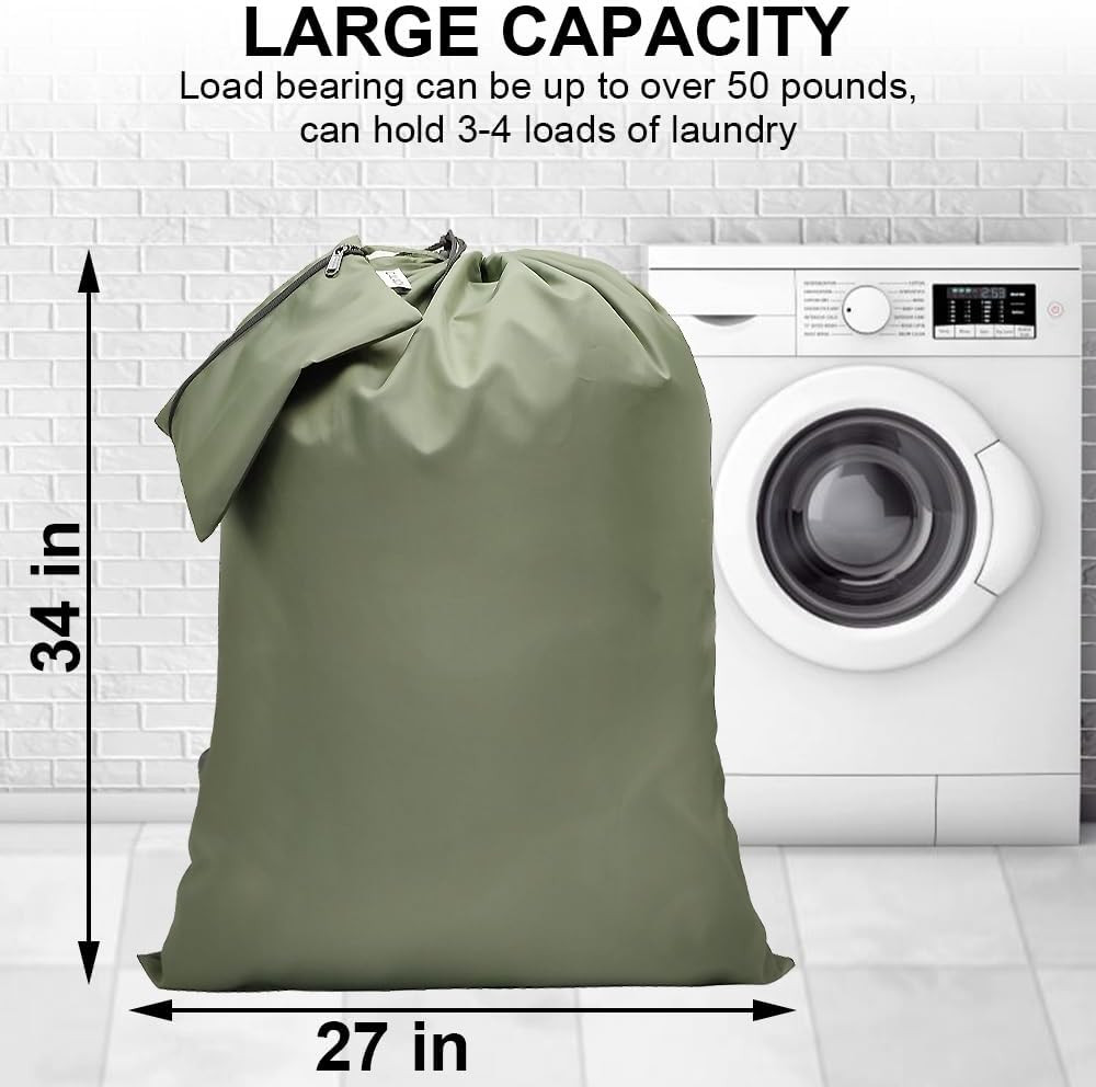 Laundry Bag Backpack, 27” X 34”Sturdy Laundry Bag with Shoulder Straps Drawstrin
