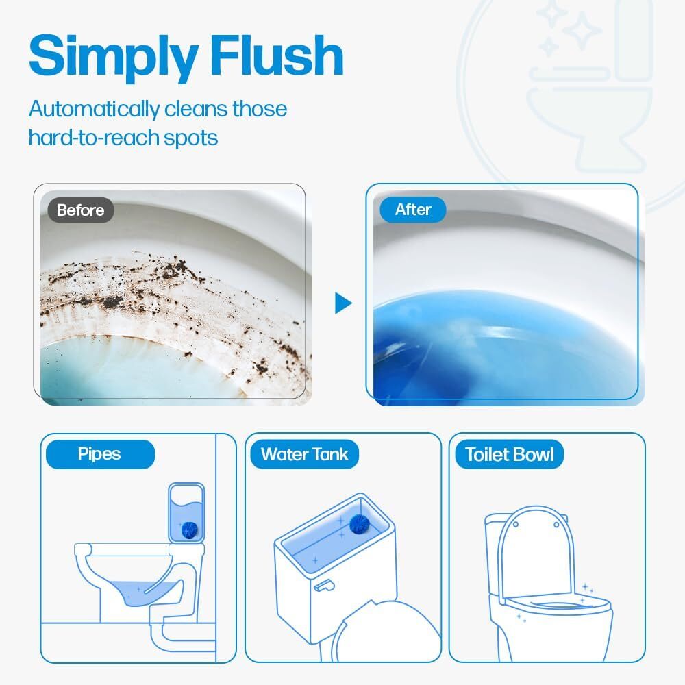 Disposable Toilet Bowl Cleaners(15-300 Tablets) Odor Eliminator, Fresh Scent