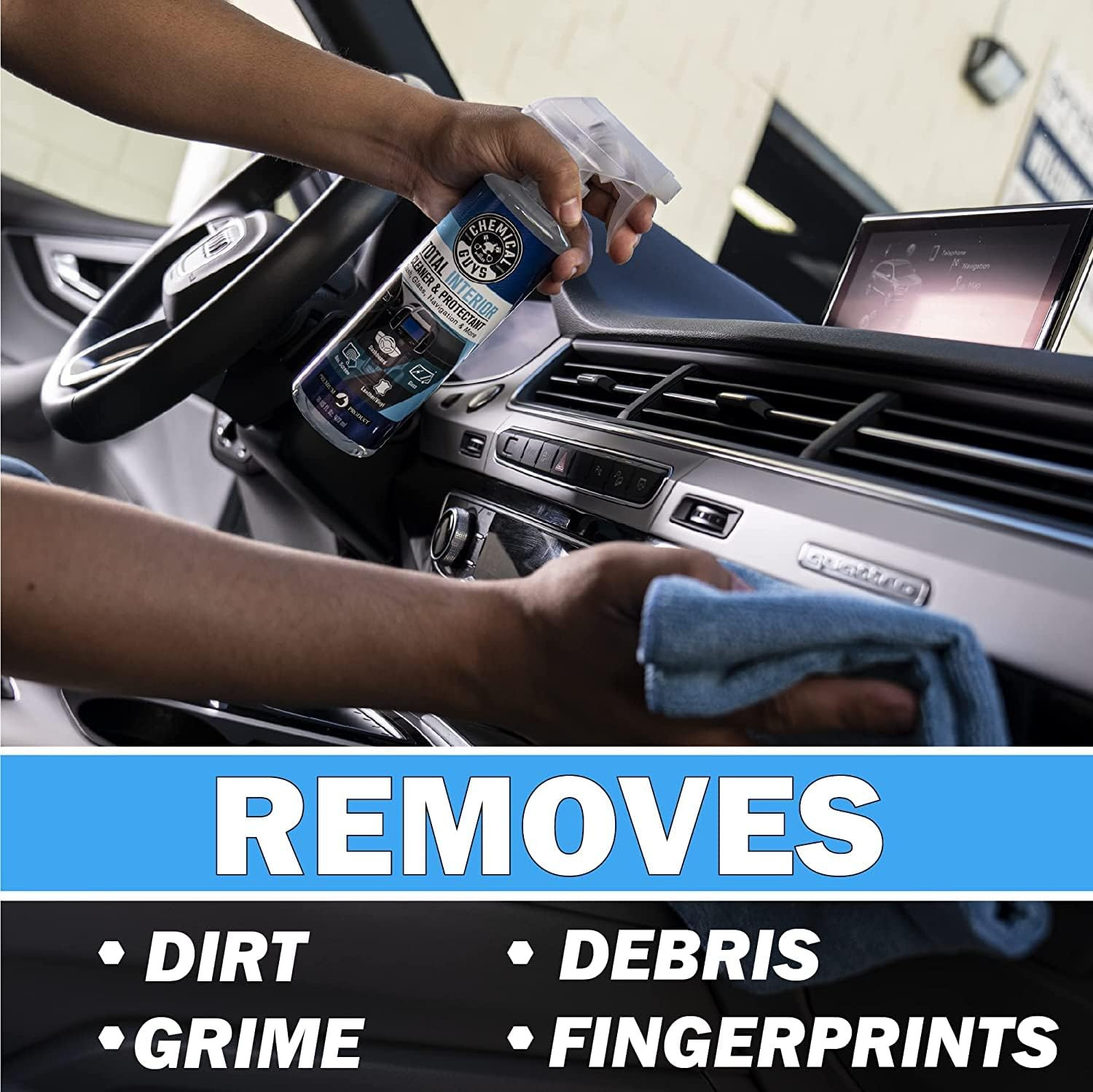 , Total Interior Cleaner & Protectant, Leather & Vinyl, 16 Oz | Cleans Dashboard