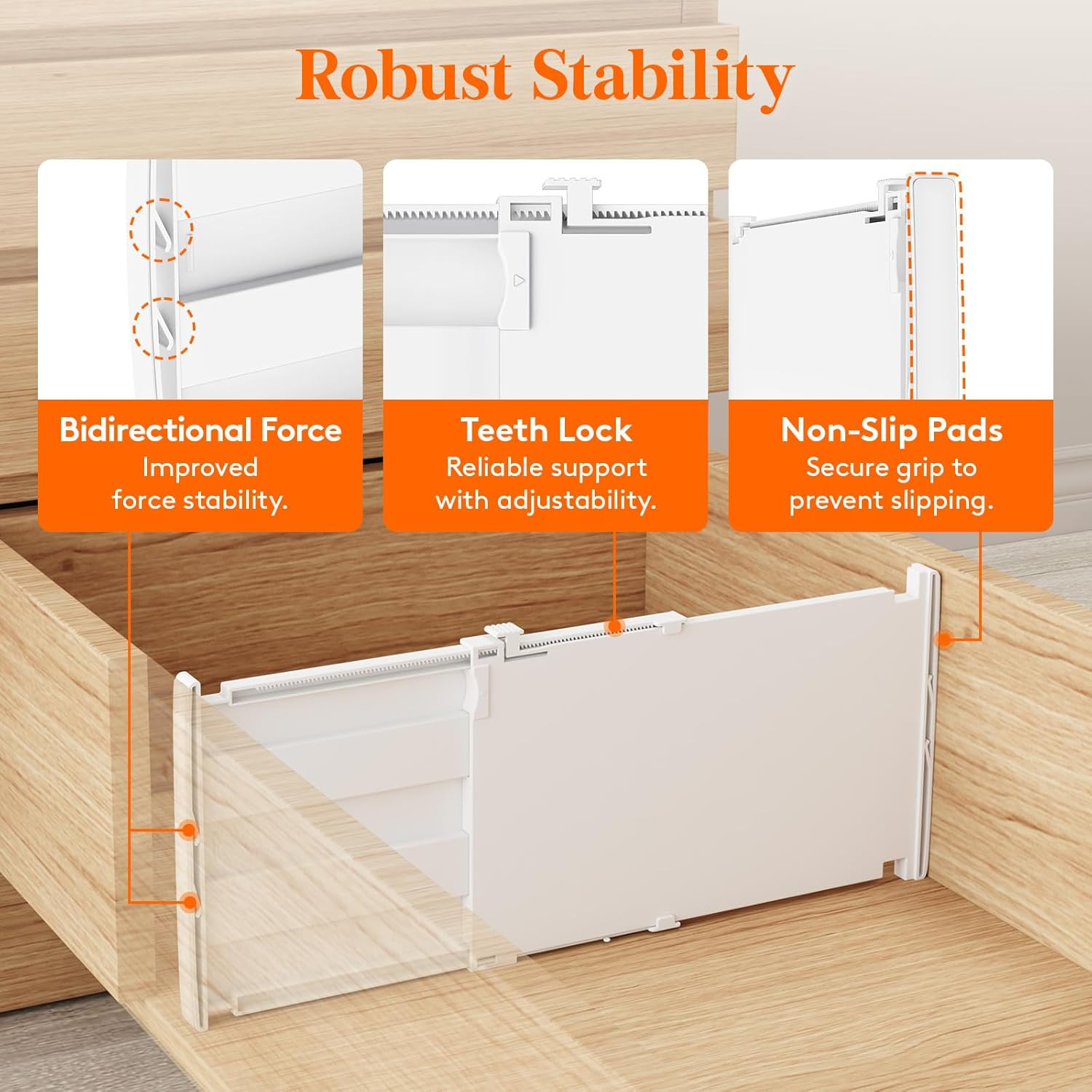 8″ Tall Drawer Dividers, Adjustable Deep Drawer Organizer Clothes | 4 Pack 13.8″