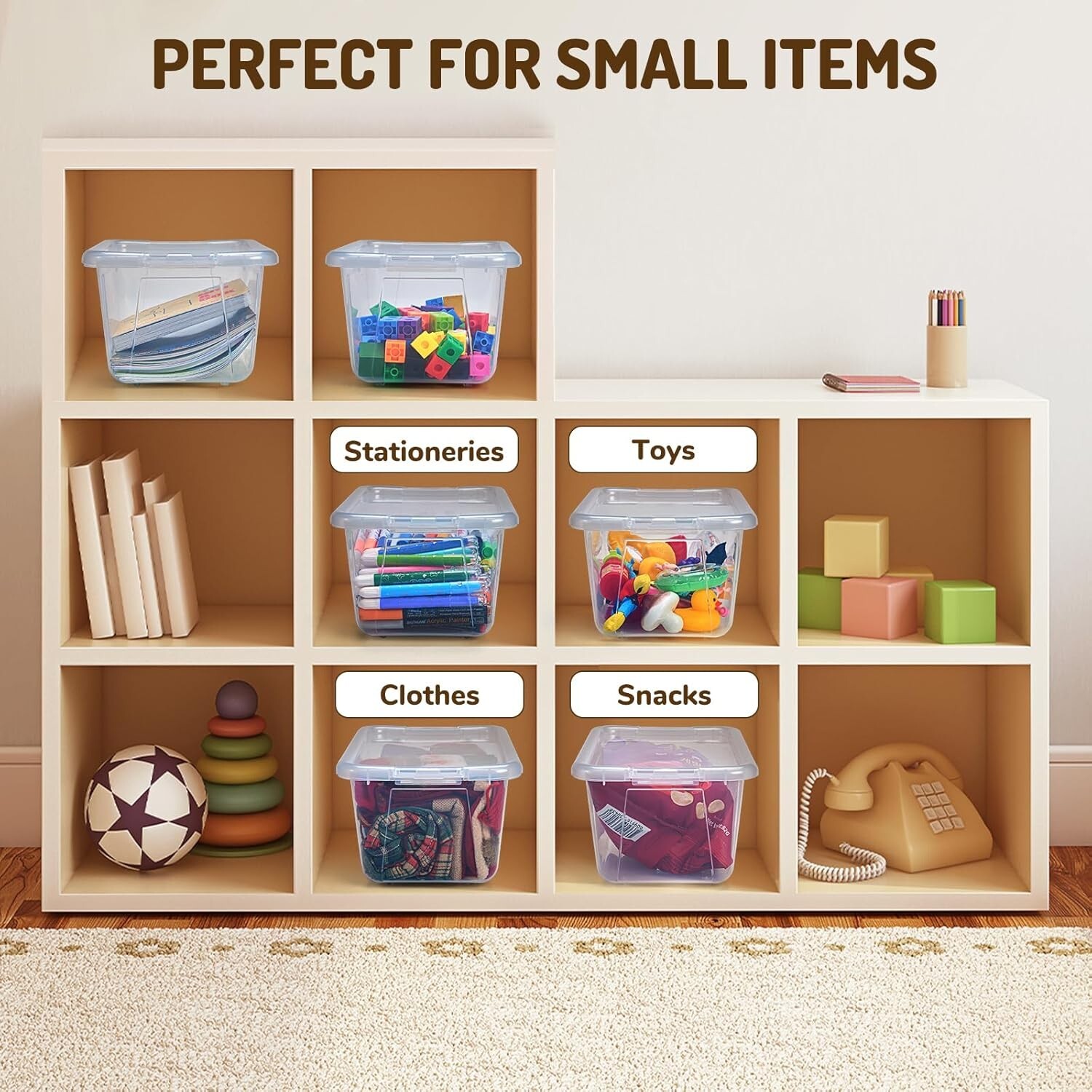 Shatterproof Transparent Storage Bins – 12 Pack 5 Qt for Classroom & Playrooms