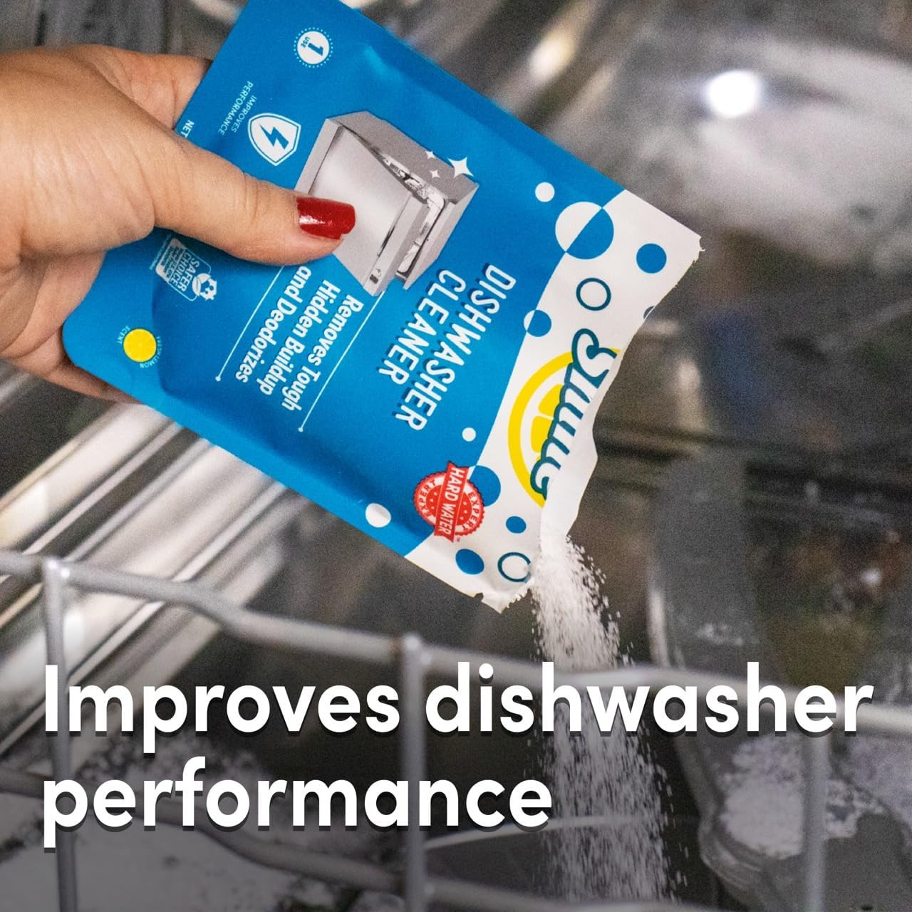 Natural Dishwasher Cleaner Hard Water Citric Acid Cleaning Lemon Scented 1.76 Oz