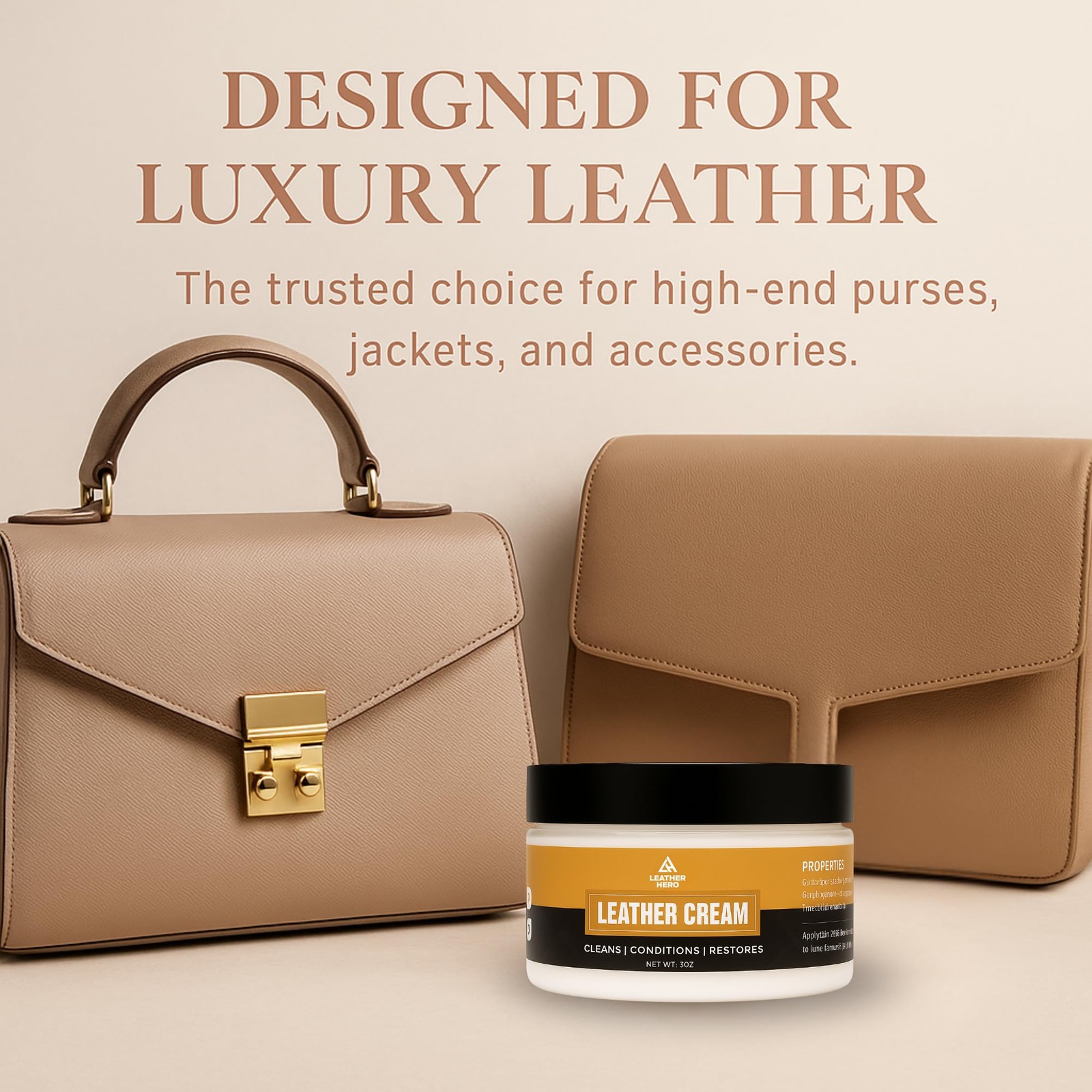 2-in-1 Purse Cleaner & Conditioner – Leather Cream for Handbags, Designer Bag…
