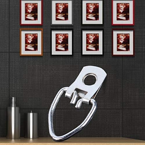 100pc D Ring Picture Hangers with Screws – Heavy Duty Hooks for Frames, Art