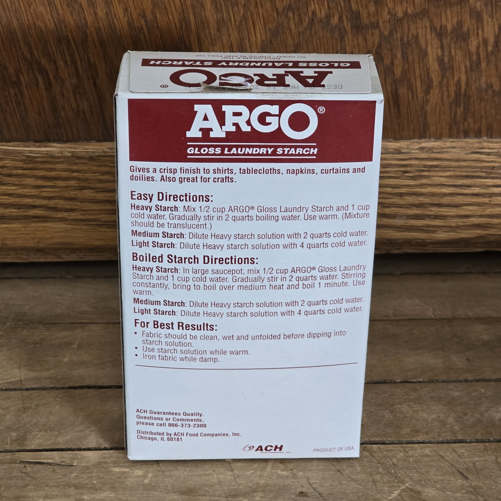 ARGO Gloss Laundry Starch Red Removes Greasy Spots 16oz Exp. 02/2022