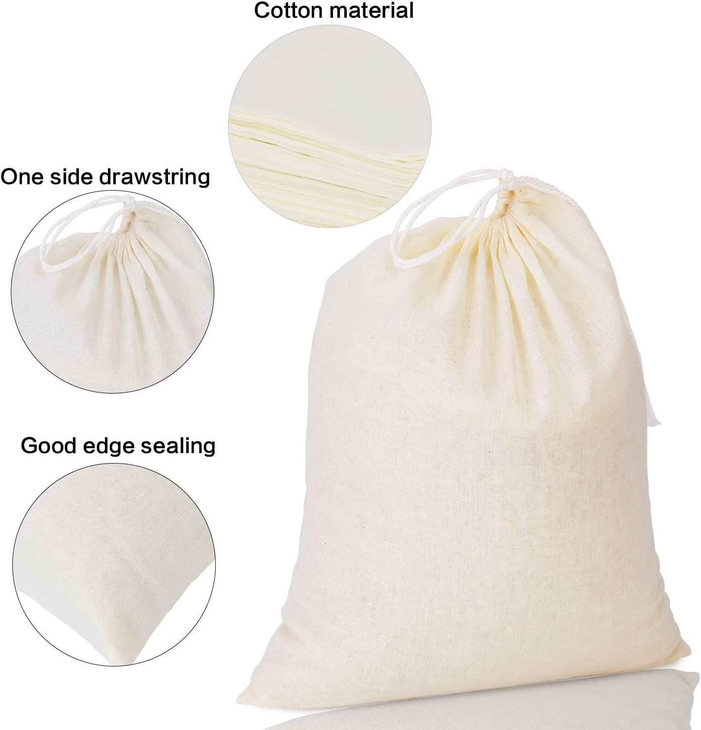 50 Pieces Muslin Bags Cotton Drawstring Bags Sachet Bag for Home Supplies 8 x…