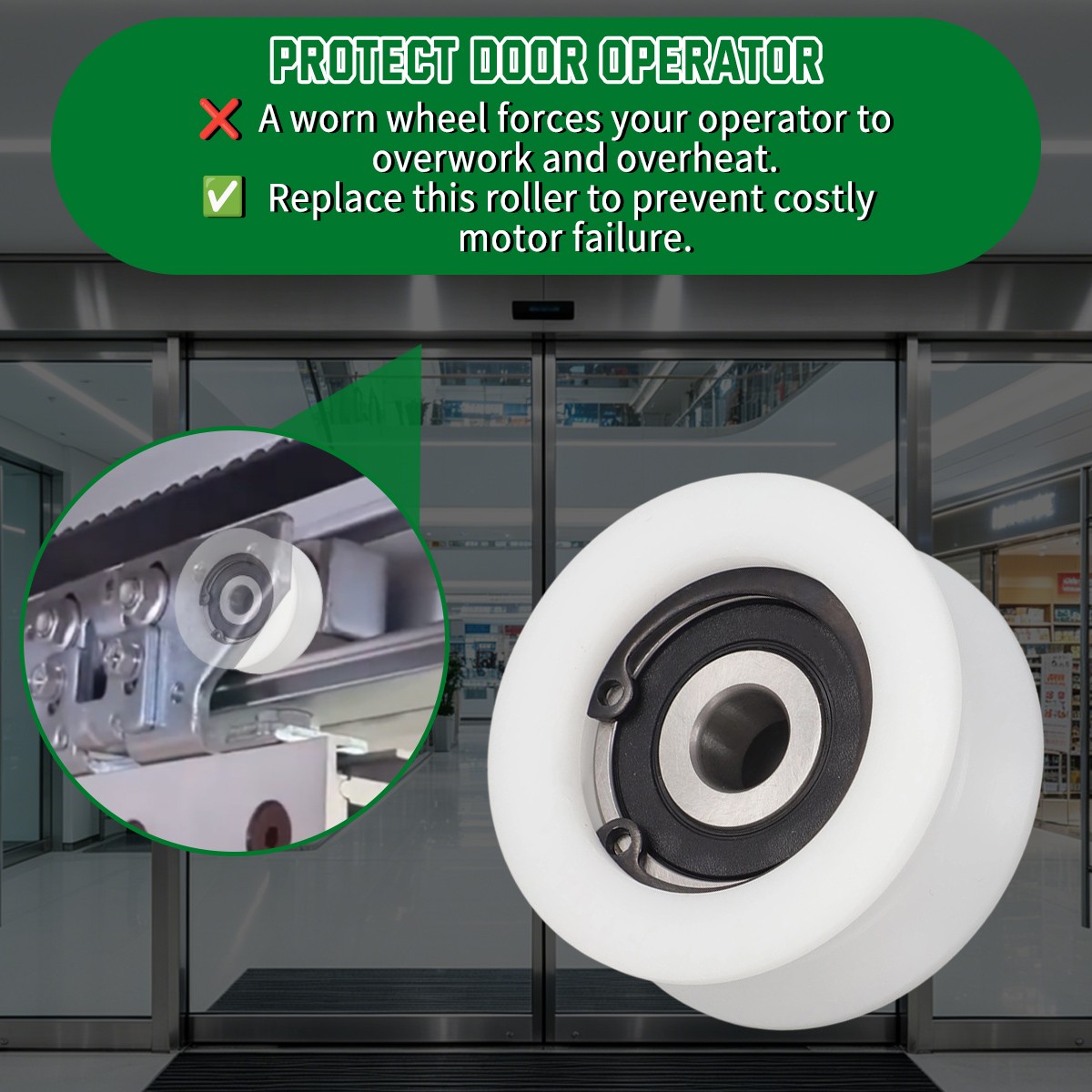 FOR HORTON SLIDING DOOR CARRIAGE WHEEL ROLLER FOR S2001 C3636 R12