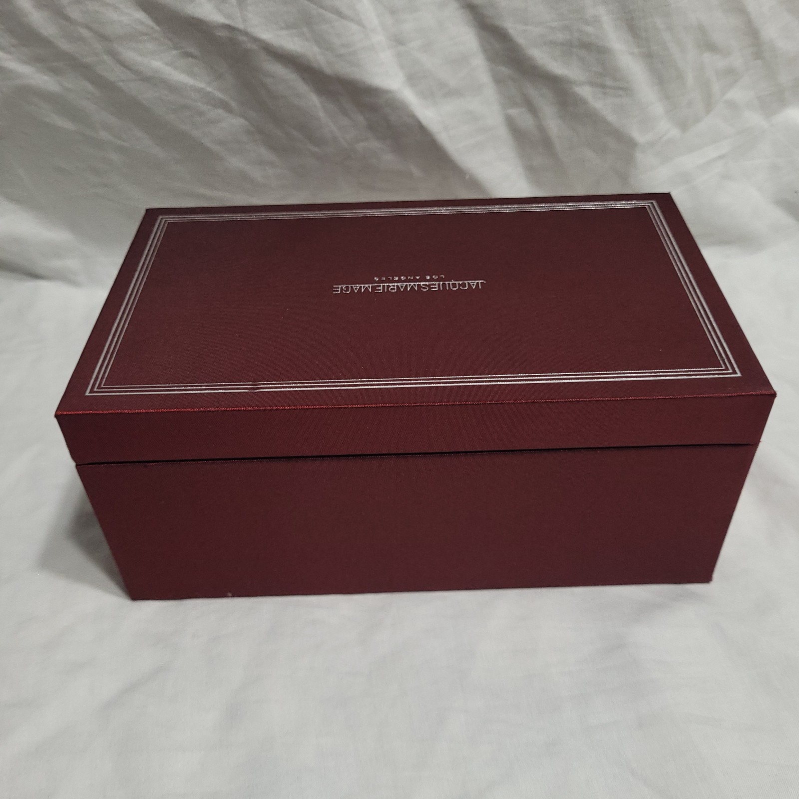 Jacques Marie Mage Gift Box Hard Case Glasses Red Silver Logo 7.75 x 4.5 in