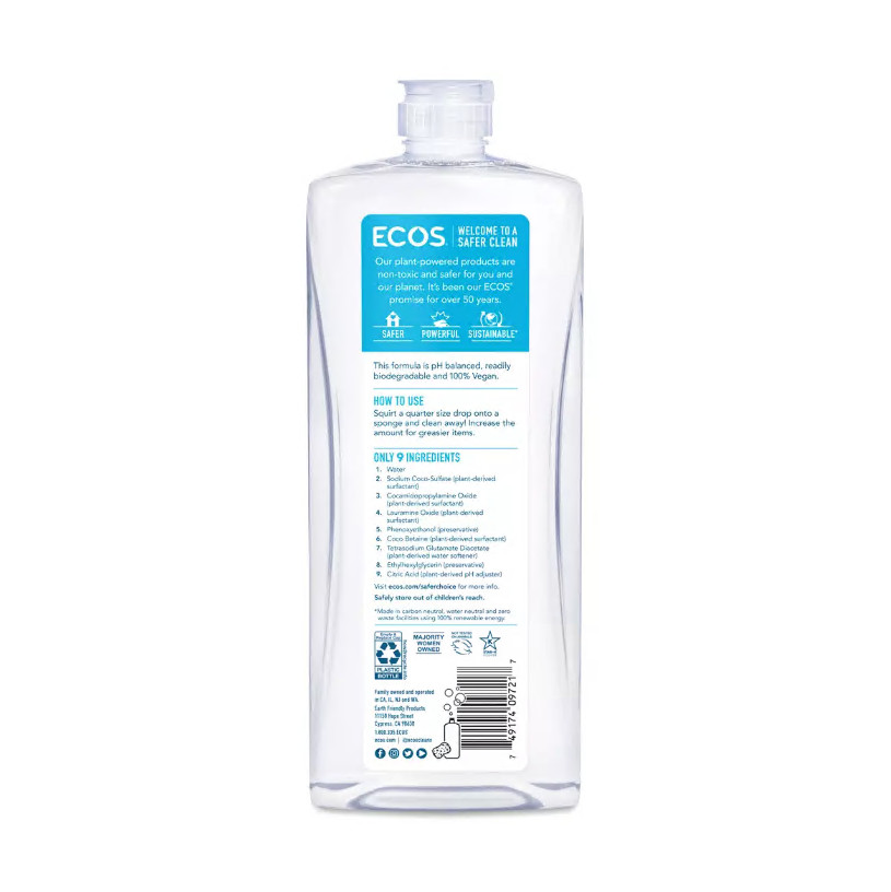 ECOS Dish Soap Free & Clear 25 oz (Pack of 4)