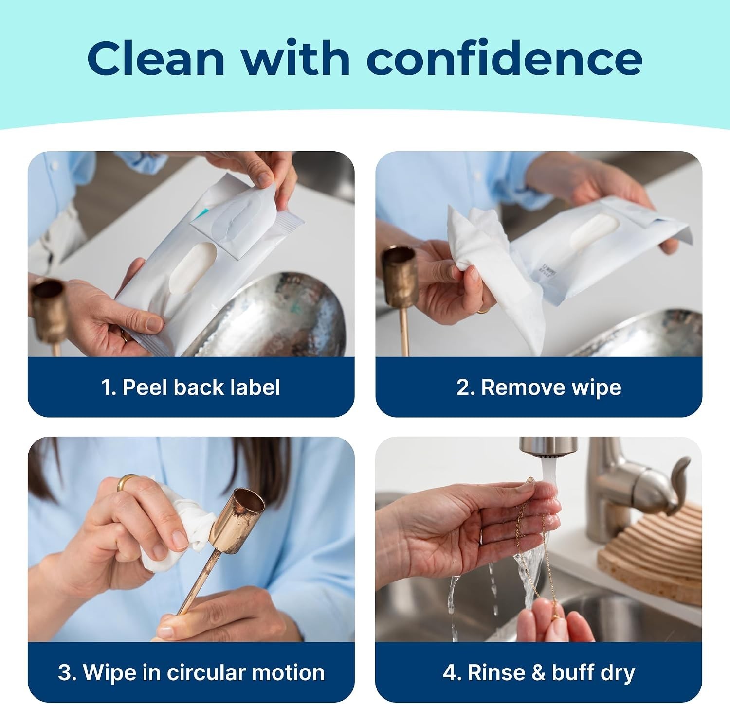 Versatile Silver Wipes – 12 Count Pack for Polishing Brass, Copper & More