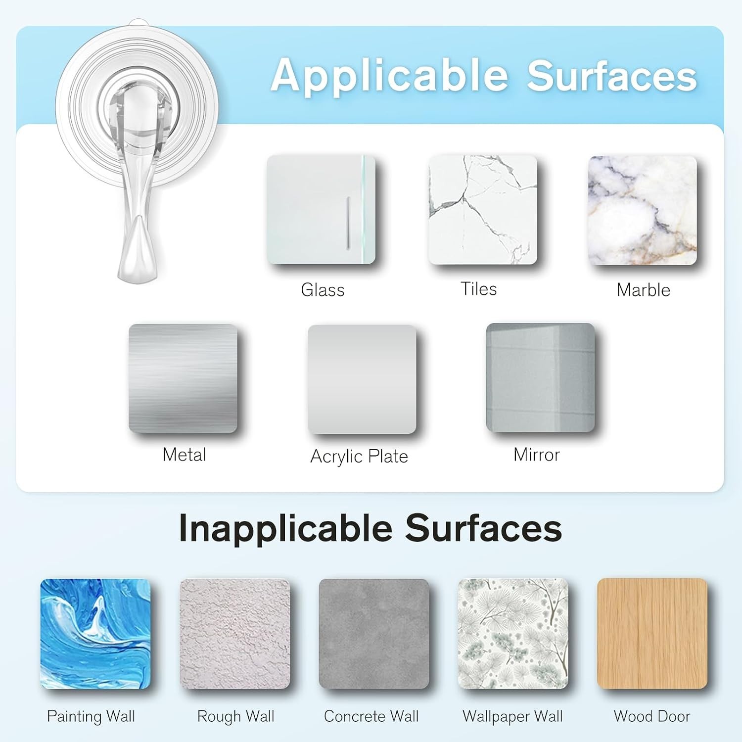 Minimalist Clear Suction Hooks with Locking Technology – 6.6 lb Capacity, 2 Pcs