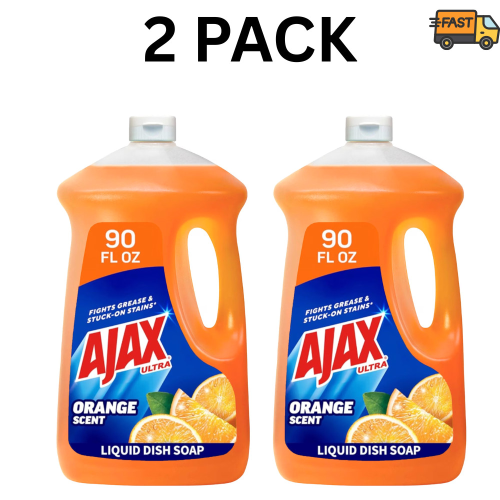Ajax Ultra Liquid Dish Soap Orange Scent Triple Action 90 fl oz Pack of 2