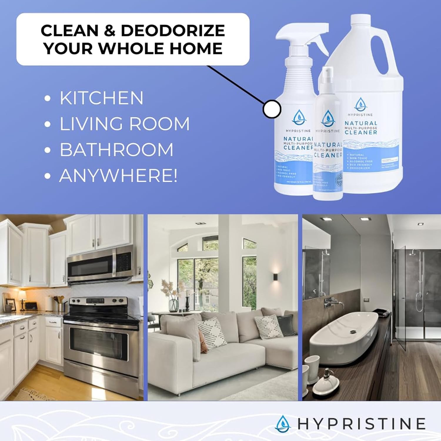 Hypochlorous Acid Spray, Multi-Purpose Cleaner, Superior Shelf Life, 0% Bleach