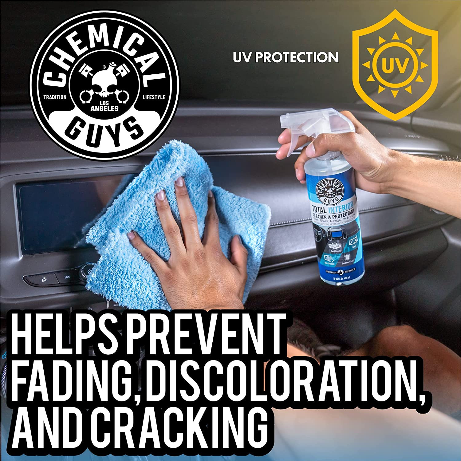 , Total Interior Cleaner & Protectant, Leather & Vinyl, 16 Oz | Cleans Dashboard