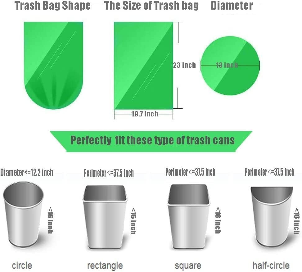 Small Trash Bags 4-6 Gallon 丨 100 Count 100 (Pack of 1), Green