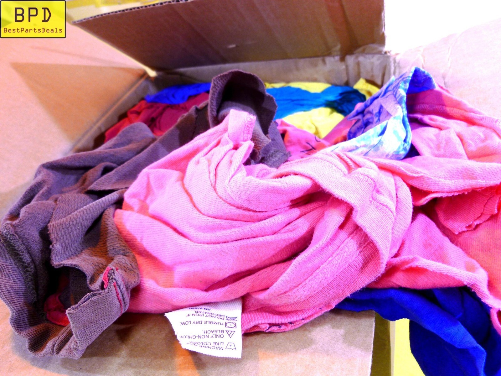 10 Lb Box Assorted Colors Wiping Rags Cleaning Cloth Recycled