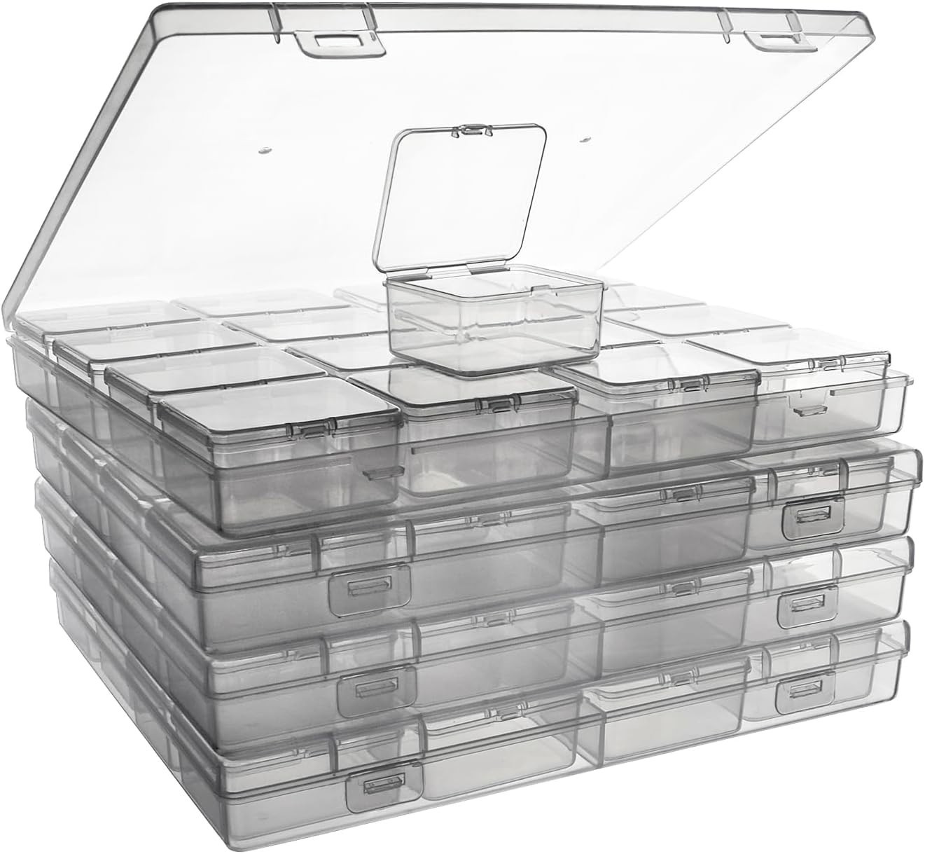 64-Pack Bead Storage Containers – Clear Organizer Box for Crafts & Jewelry