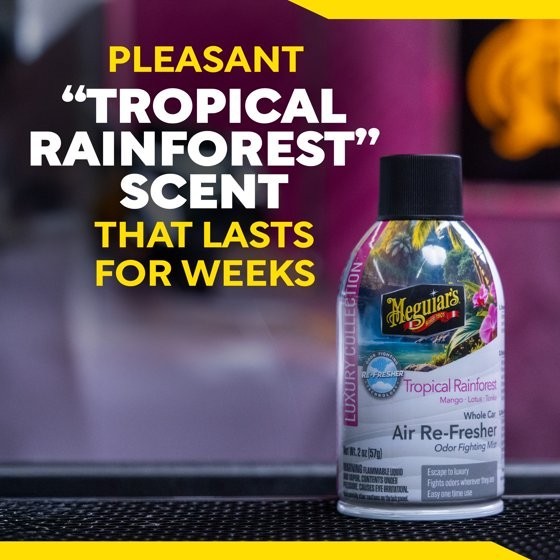 Meguiar’s Air Re-Fresher Car Odor Fighting Mist, Tropical Rainforest, 2 oz
