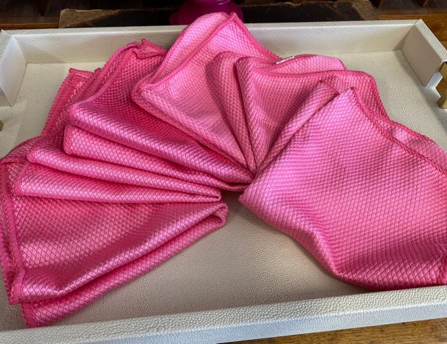 Bio Cleaner 6pc Pink Diamond Weave Microfiber Cloths New Glass Cleaning Lint