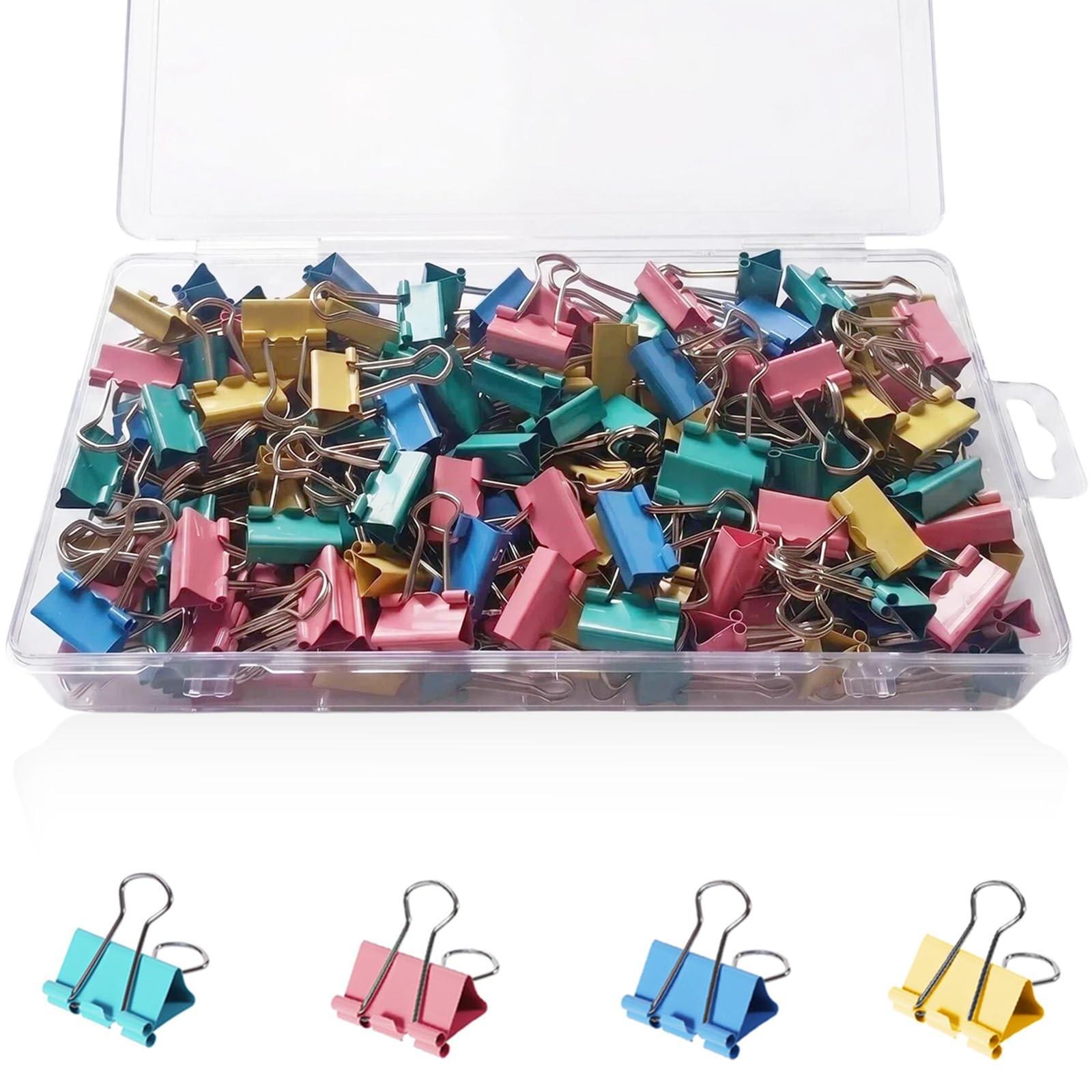 148Pcs Small Binder Clips Assorted Colored, 0.75 in/19mm, Colored