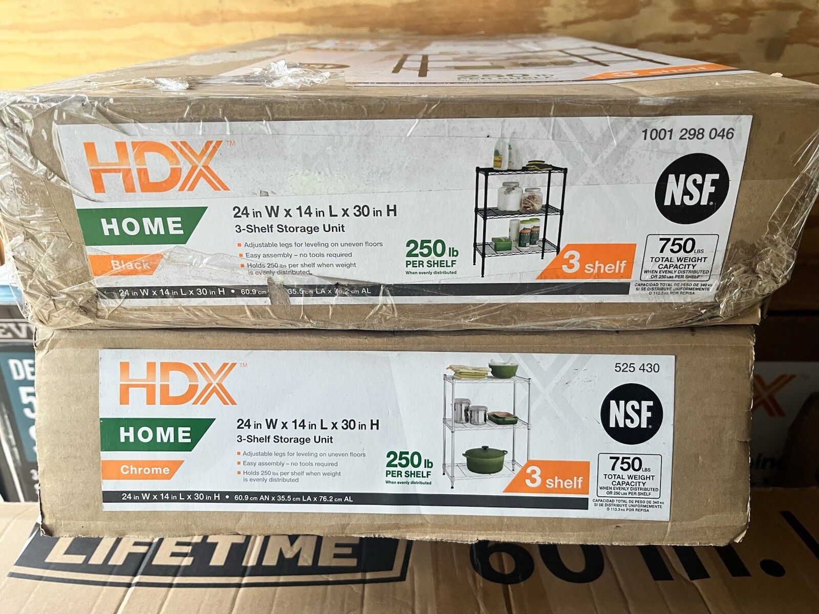 3 Tier Utility Shelf 24in W x 14in L x 30in H