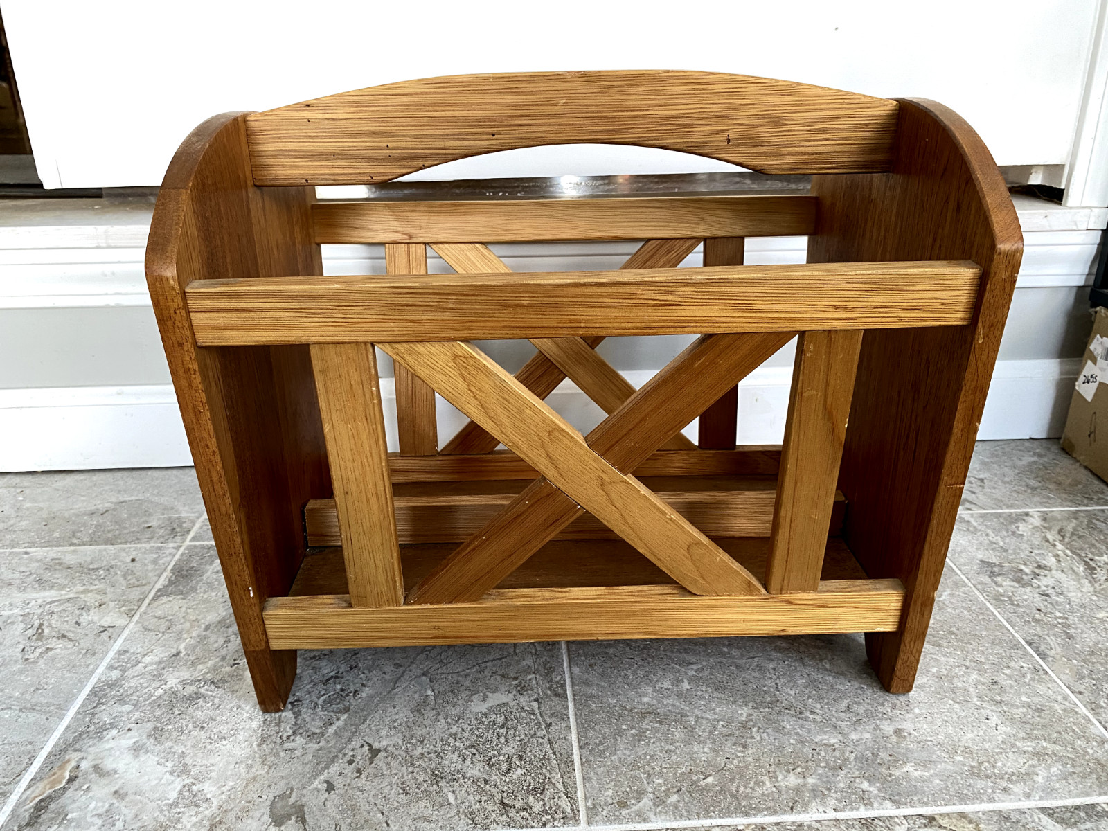 Exotic Wood Magazine Rack Made in Malaysia, Beautiful Condition!