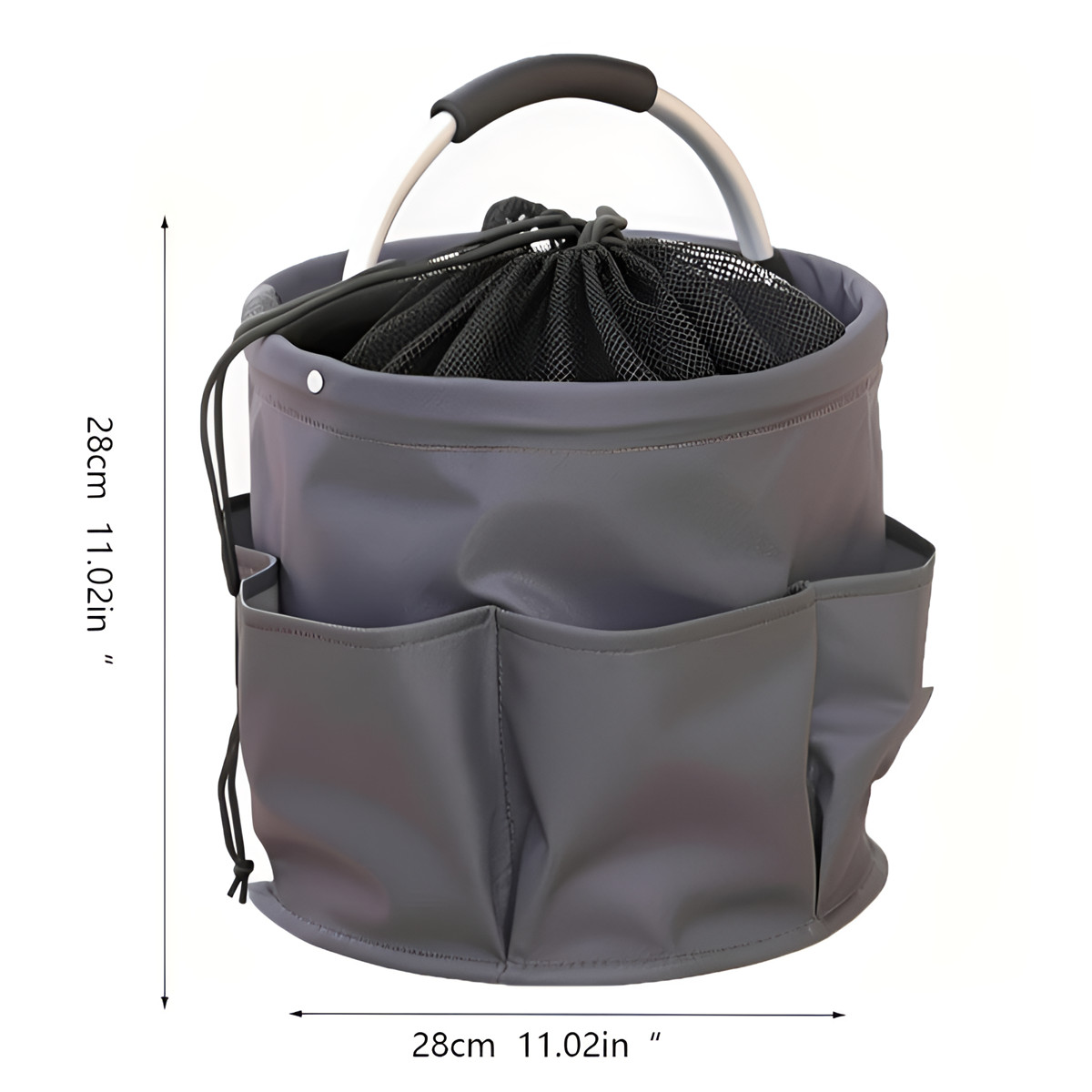 Cleaning Caddy Organizer Bag with Handle Waterproof Oxford Cloth Storage Gray