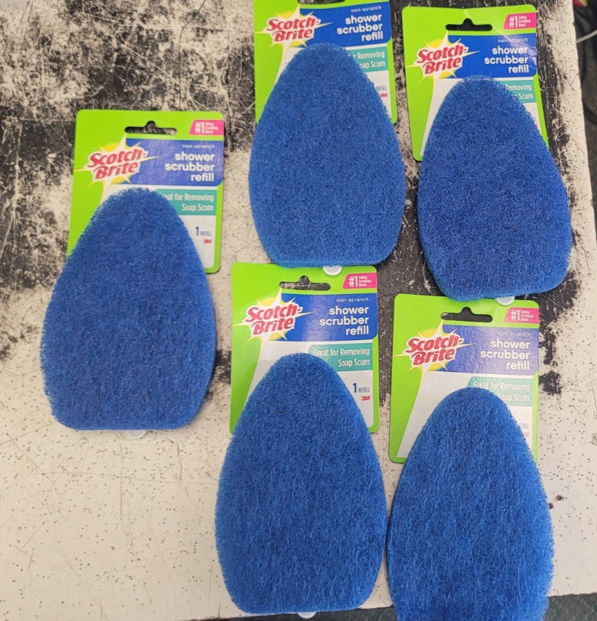 Lot 5 SCOTCH-BRITE Shower Scrubber Refill 560 Blue Non-Scratch Discontinued 3M